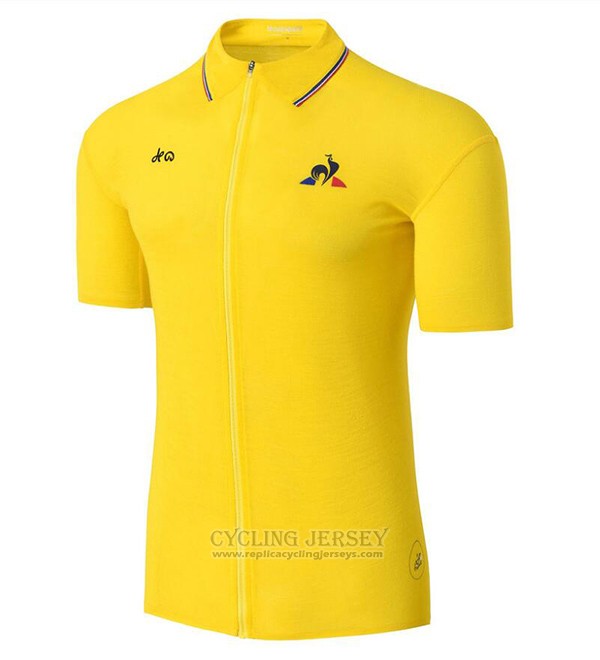 2017 Cycling Jersey Coq Sportif Tour de France Yellow Short Sleeve and Bib Short